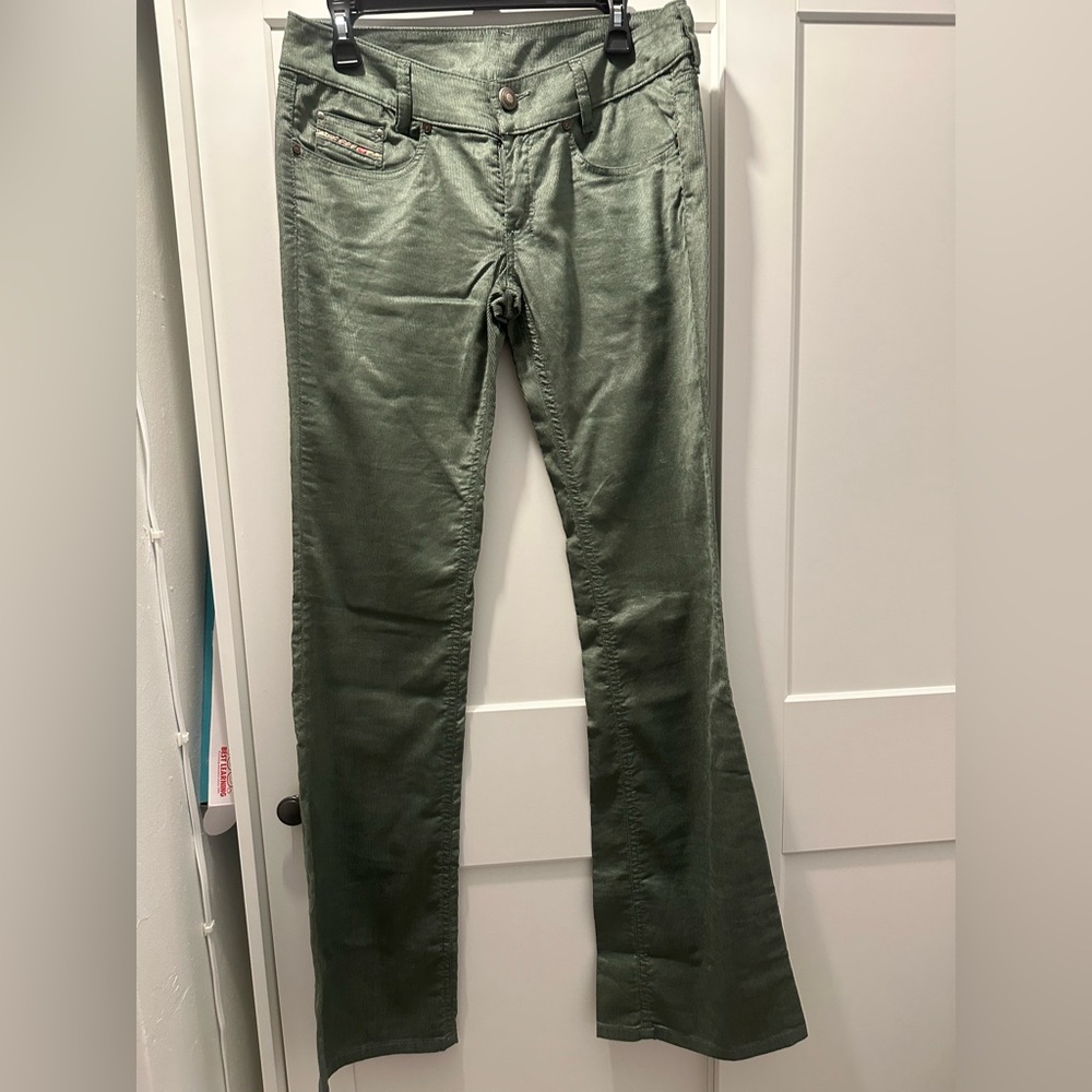 DIESEL Bootcut And Flare Jeans In green velvet